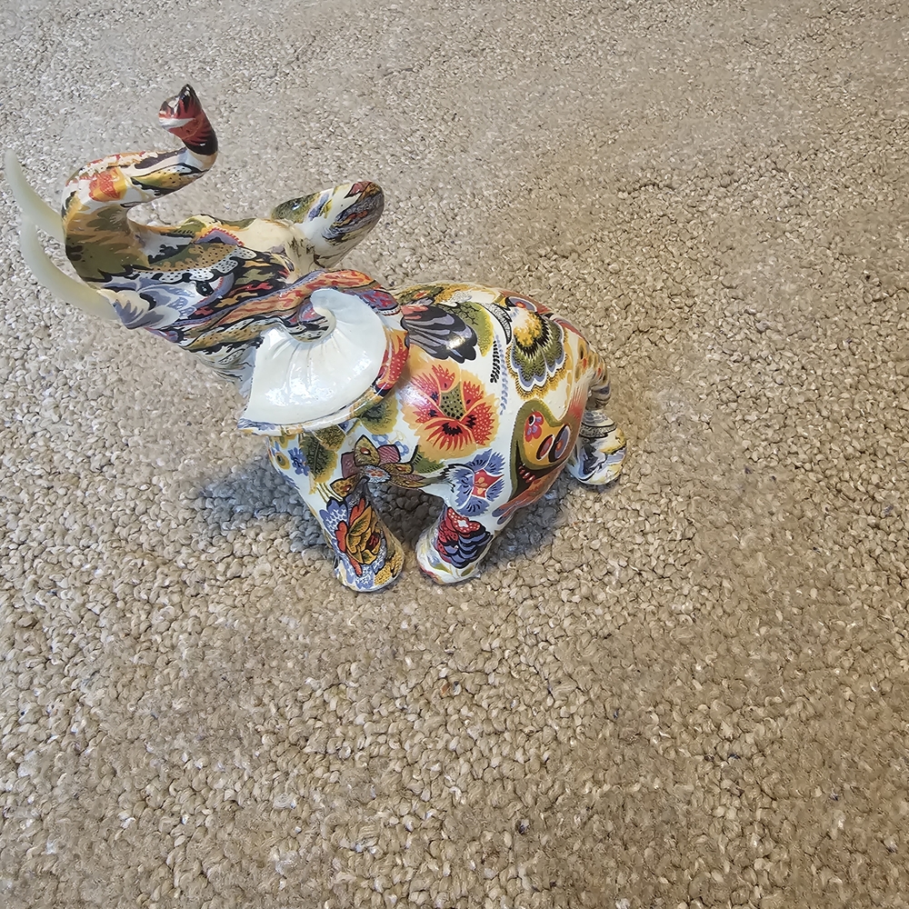 Colorful Ceramic Elephant Figurine